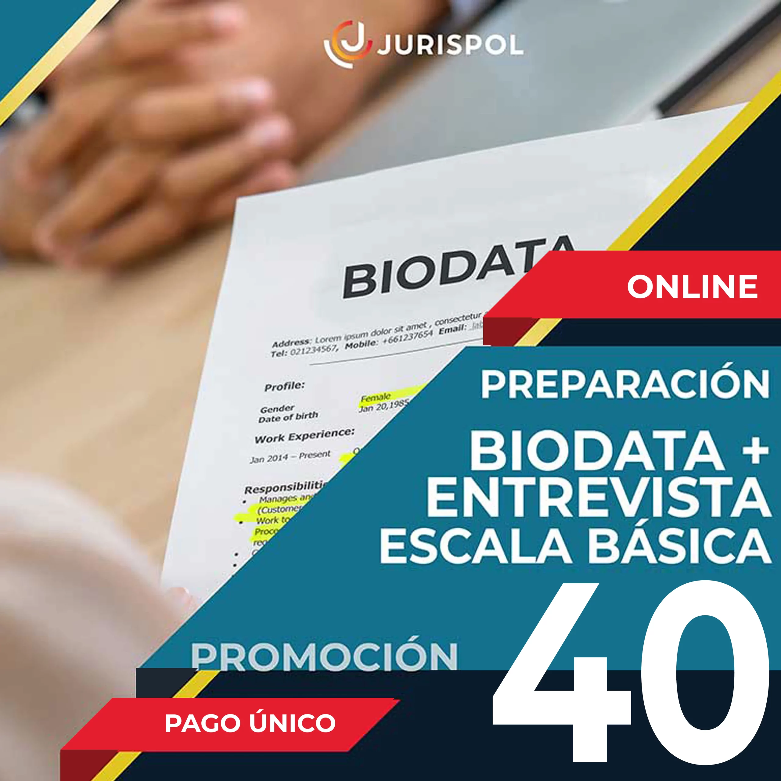 publicidad biodata + entrevista escala basica P40 online
